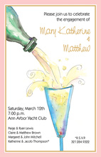 Champagne Watercolor Bubbles Invitation