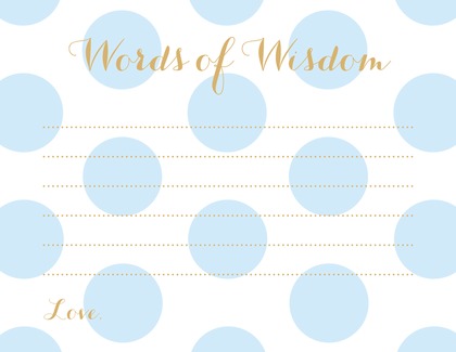 Light Blue Polka Dots Baby Prediction Cards