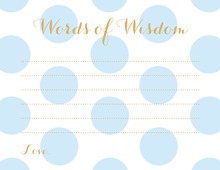 Aqua Bow Tie Baby Shower Advice Cards