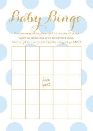 Light Blue Polka Dots Baby Prediction Cards