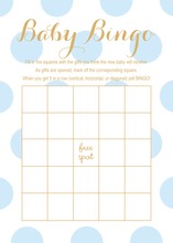 Blue Stripes Gold Glitter Baby Bingo Game Cards