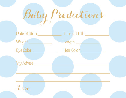 Mint Polka Dots Baby Prediction Cards