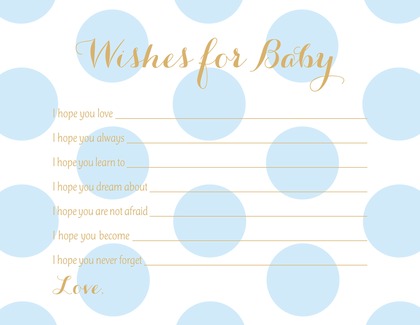 Light Blue Polka Dots Baby Prediction Cards