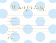 Blue Chevron Elephant Baby Wish Cards