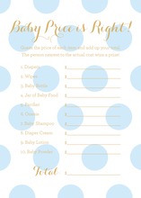 Light Blue Polka Dots Baby Shower Price Game