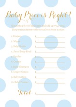 Light Blue Polka Dots Baby Shower Price Game