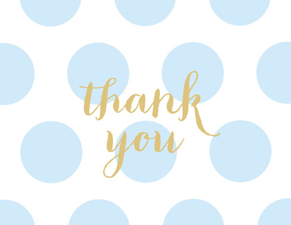 Mint Polka Dots Gold Glitter Graphic Thank You Note