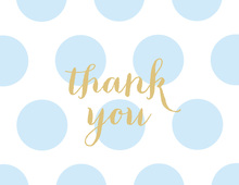 Light Blue Dots Gold Glitter Graphic Thank You Note