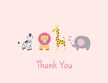 Light Pink Safari Animals Note