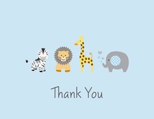 Blue Elephants Baby Shower Thank You Note