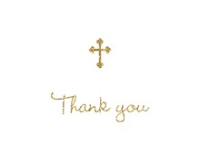 Gold Glitter Cross Note Card