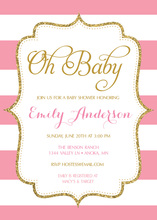 Aqua Chevrons Pink Polka Dots Chalkboard Invitations