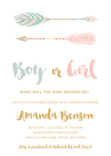 Tribal Arrows Gender Reveal Baby Shower Event Invitations