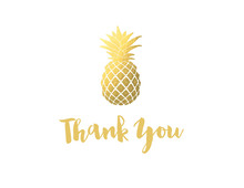 Faux Gold Foil Pineapple Thank You Note Card