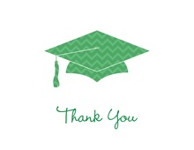 Green Chevron Graduation Cap Thank You Cards