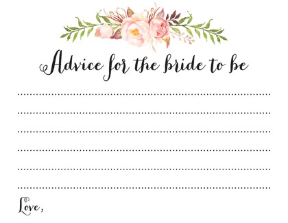 Watercolor Rose Bouquet Black Script Couple Advice