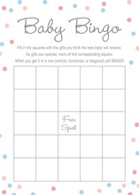 Pink Snowflakes Baby Shower Bingo Cards