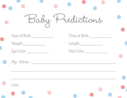 Pink vs Blue Polka Dots Baby Shower Price Game