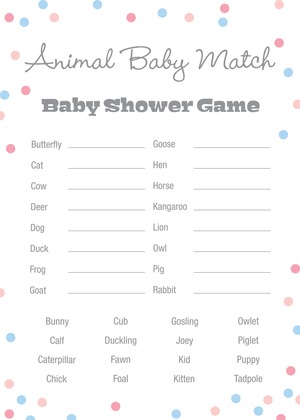 Pink vs Blue Polka Dots Baby Shower Price Game