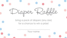 Pink vs Blue Polka Dots Diaper Raffle Cards