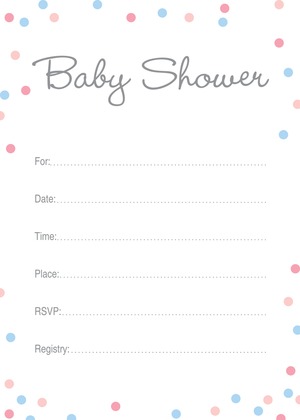 Pink vs Blue Polka Dots Baby Shower Invitations