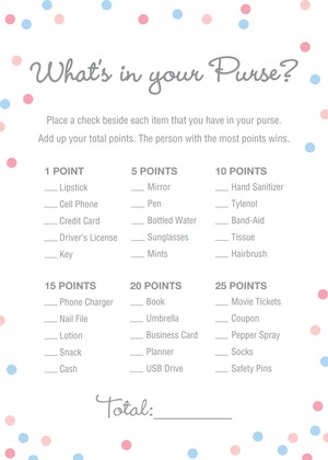 Pink vs Blue Polka Dots Diaper Raffle Cards