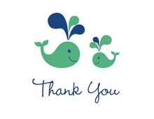 Green Whale Splash Thank You Cards