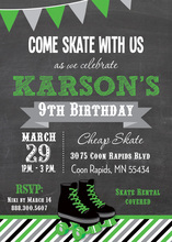 Green Tractor Chevrons Boy Birthday Invitations