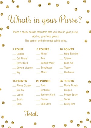 Faux Gold Glitter Dots Scavenger Hunt
