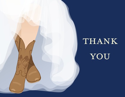 Classic Western Boots Thank You Cards