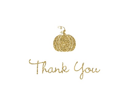 Little Pumpkin Faux Kraft Thank You Note