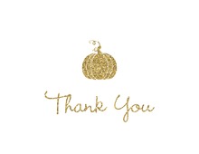 Little Pumpkin Gold Glitter Graphic Note