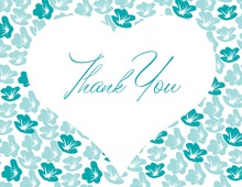 Beautiful Floral In Blue Thank You Cards