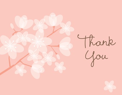 Beautiful Bridal Peach Posies Thank You Cards