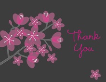 Beautiful Bridal Hot Pink Posies Thank You Cards