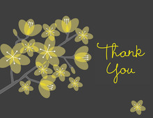 Beautiful Bridal Yellow Posies Thank You Cards