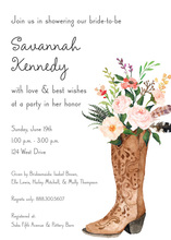 Cowboy Boot Bouquet Wooden Invitations