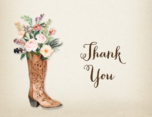 Western Boot Rose Bouquet Rustic Bridal Note