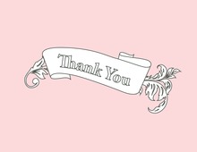 Fine Vintage Leaf Pink Thank You Cards