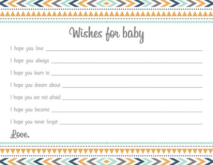 Boho Coral Pink Tribal Patterns Baby Wish Cards