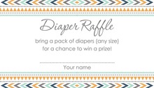 Boho Blue Tribal Patterns Raffle Cards