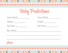 Pink Border Lace Burlap Baby Prediction Cards