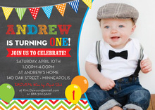 Our Little Monkey Chalkboard Photo Birthday Invitation