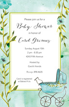 Peeking Baby Boy Invitation