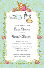 Vintage Stork Invitations