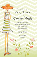 Mint Chevron Mommy-To-Be Baby Shower Invitations