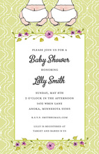 Peach Polka Dot Border Floral Invitations