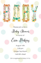 Teal Elephant Baby Shower Fill-in Invitations