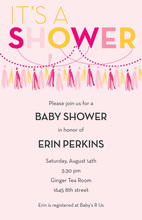 Pink Tassels Baby Shower Invitations