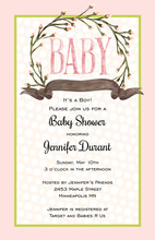 Coral Nautical Twin Anchor Baby Shower Invitations